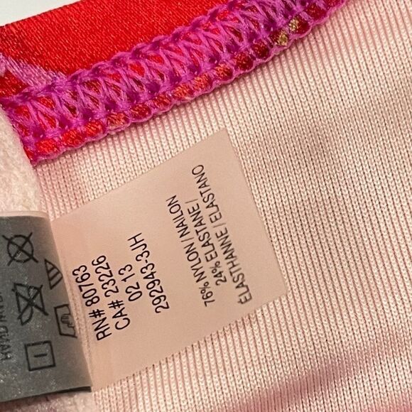 Victoria’s Secret Swim RARE Tropical Bombshell Bikini Set Red/Pink Leopard  32B/ - Picture 11 of 13